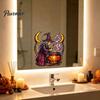 Decorative Glass Mirror Stickers Halloween Witch And Medicine Cauldron Window Sticker, Stained Effect PVC Decal Clings for Doors Mirrors, Removable