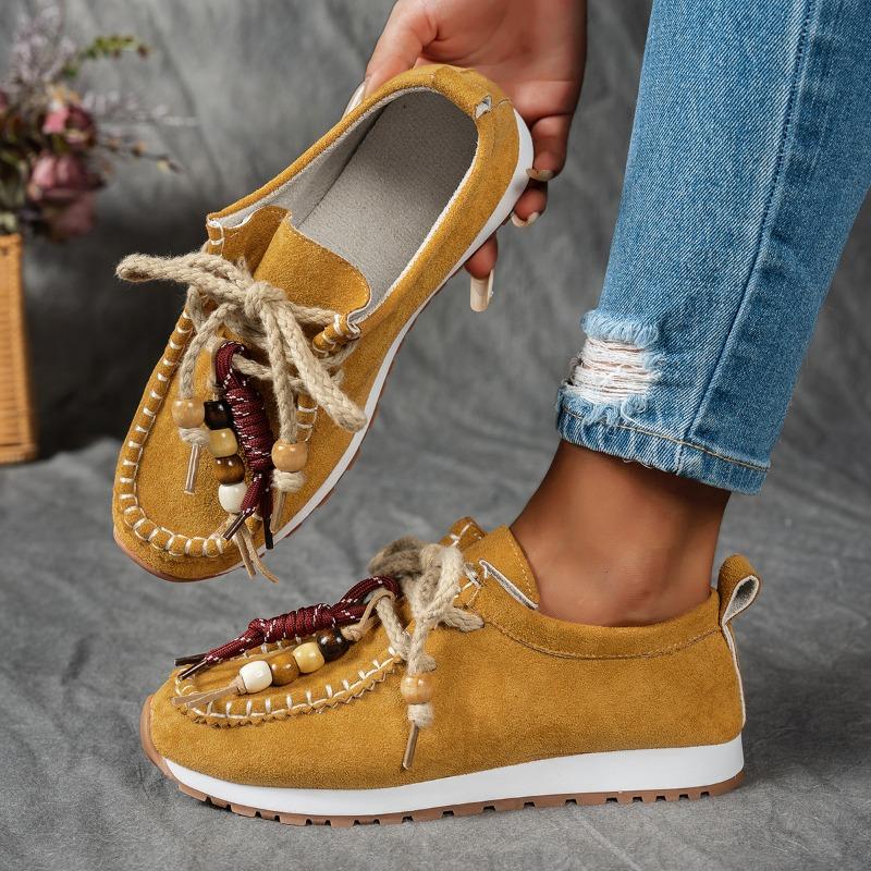 Women Flat Sneakers Lace-up Comfortable Shoes Women 2025 New Retro Style Leisure Shoes Spring Autumn Round Toe Sneakers Women