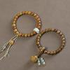Sandalwood Lotus Bracelet: Men's & Women's Ruyi Running Ring, Wenwan & Green Sandalwood Buddhist Prayer Beads