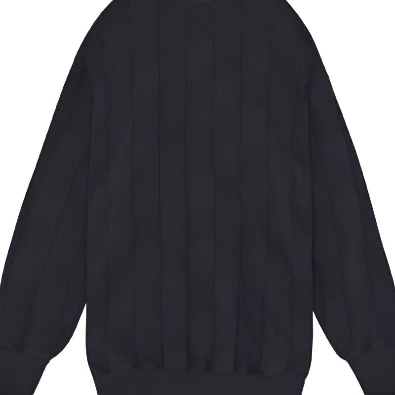WE11DONE FW21 Oversized Round Neck Pullover Sweater Unisex Sweater Black WD-TS3-21-580-U-BK