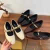 Fashion Women's Black Mary Jane Flat Slip-On Work Shoes - Fashion Casual Ladies Comfortable Shoes for Women, Stylish Office & Daily Wear