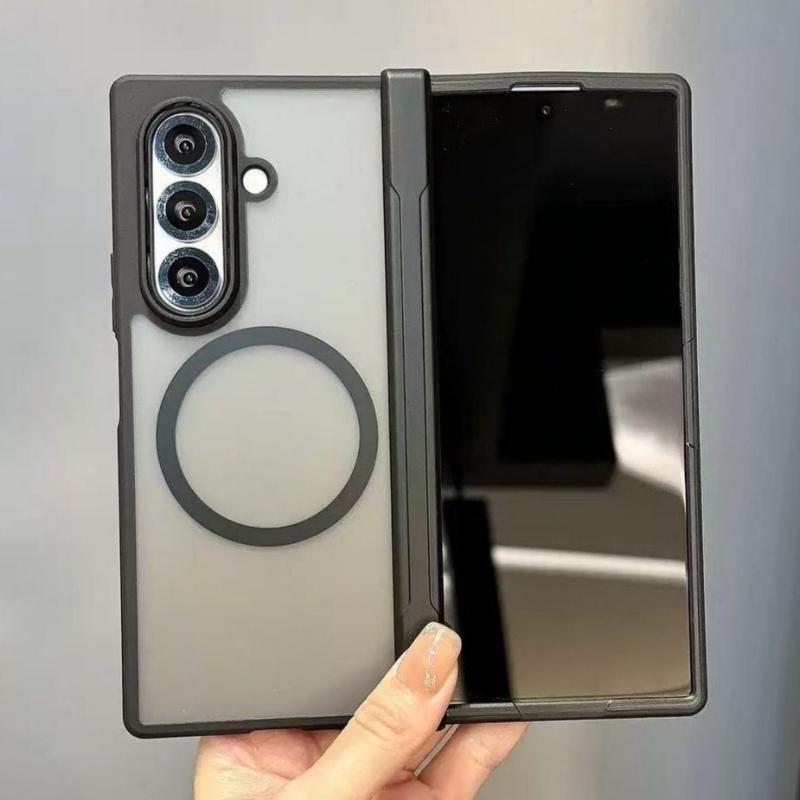 For Samsung Galaxy Z Fold 8 Ultra 7 6 5 4 For Magsafe Case Matte Transparent Hinge Folding Protection Magnetic Cover Fold7 Fold6