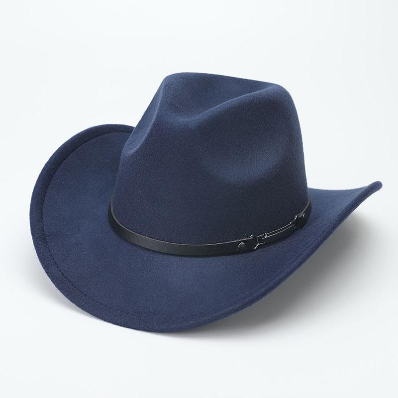 European and American Western Cowboy Hat Big Edge Woolen Punk Style Knight Hat Felt Hat Jazz Hat Top Hat