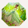 1pc Beautiful Princess Tiana Pattern Beautiful Looking Automatic Folding Umbrella, 3 Folding, 8 Pole Frame Design, Durable and Suitable for