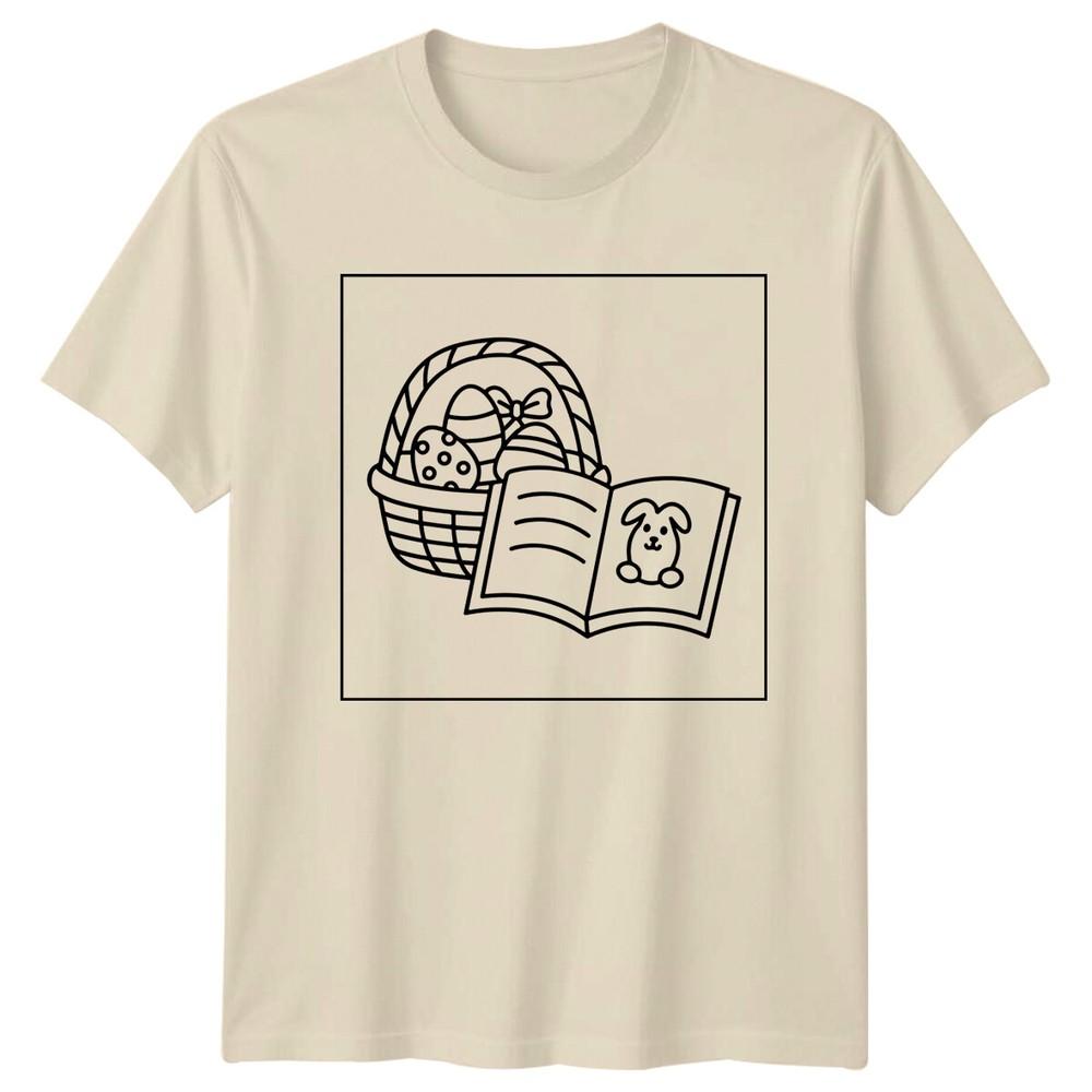 Easter Basket Bunny Book Holidays Unisexs TShirt Unisexs Tee Graphic Top