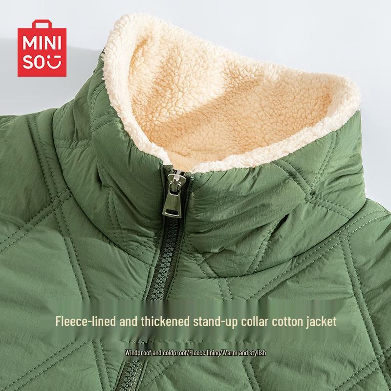 

MINISO Men s Stand-Collar Lamb Wool Padded Jacket XL