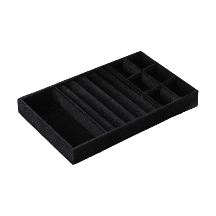 1Pc, Flocking Jewelry Box Jewelry Tray, Color: Black, Bag