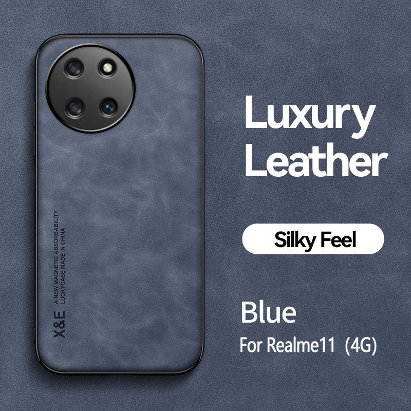 KEYSION Luxury Retro Leather Case for Realme 11 5G 11 4G Soft Silicone+PC Shockproof Phone Back Cover for OPPO Realme 11 Pro+ 5G