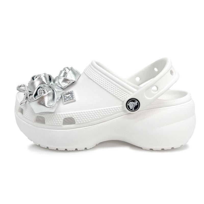 Crocs Classic Platform Clog EVA Retro Fashion Sweet and Simple Hole Shoes Women's White