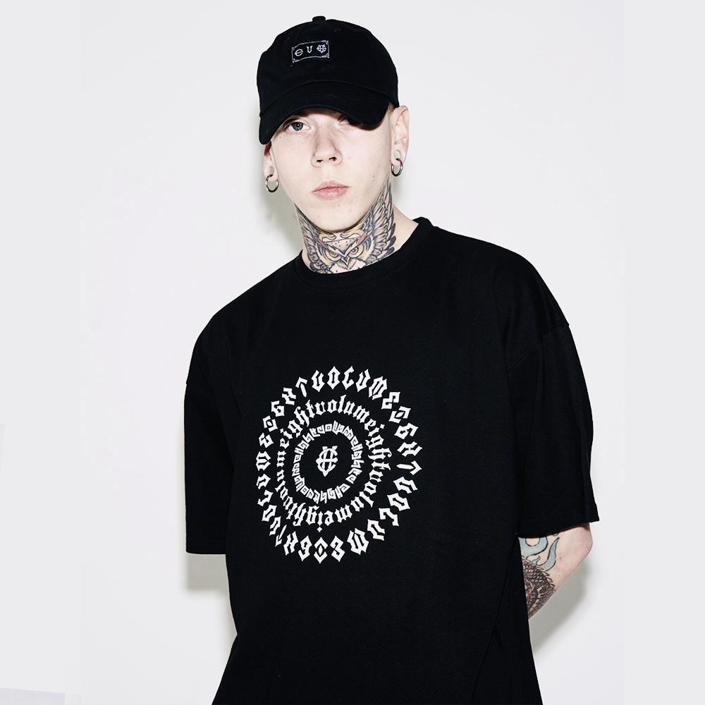 EIGHTVOLUME Ev Logo Mandala Oversized Short Sleeve T-Shirt (Black)