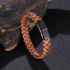 Men's Retro Genuine Leather Bracelet with Magnetic Buckle