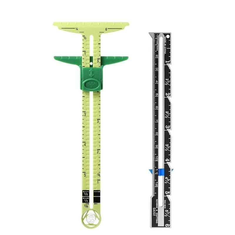 Sliding Gauge with No-Hassle Triangles Gauge Sewing Measuring Tools Plastic