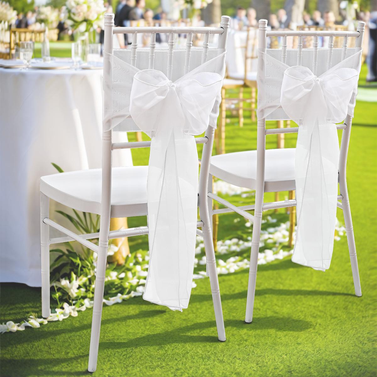 

1/2pcs Wedding Chair Decoration Chair Sashes Knot Bands Chair Bows for Wedding Party Banquet Event Chair Decors