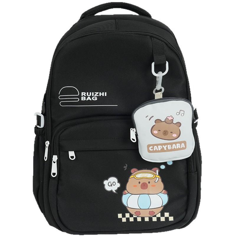 Female New Cartoon Cute Printed Backpack Male Junior High School Students and High School Students Large Capacity Leisure Bag Backpack.