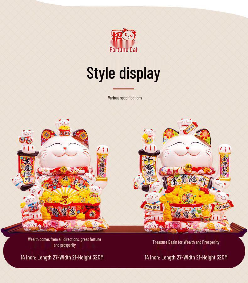 Lucky Cat 2025 Model: Automatic Waving Hand Ornament for Business Prosperity and Home Decor