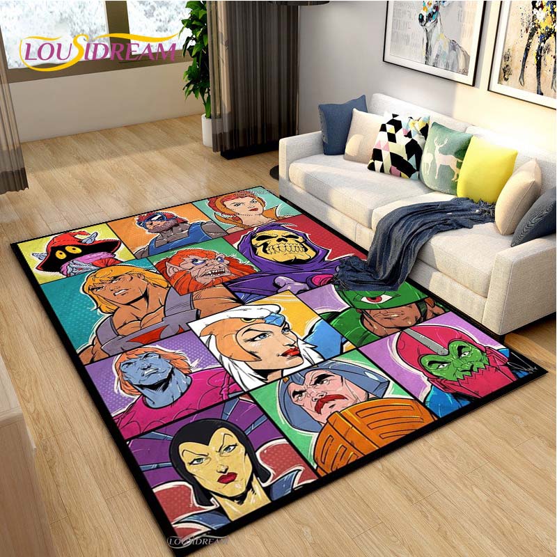 He-man meesters Cartoon Tapijt voor Woonkamer Slaapkamer Vloerkleed Keuken Kinderen Deur Antislip Vloermat Verjaardagscadeau Fotografie Requisieten Tapijt