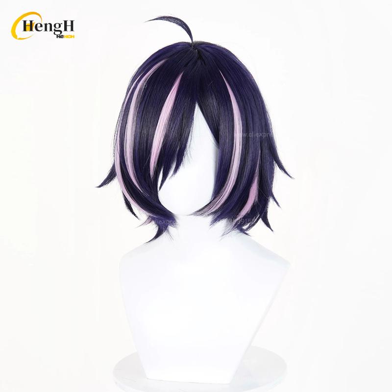 Anime Yurufuwa Hame Neko Short 35cm Mixed Color Cosplay Anime Wig Heat Resistant Synthetic Wigs Halloween + A Wig Cap