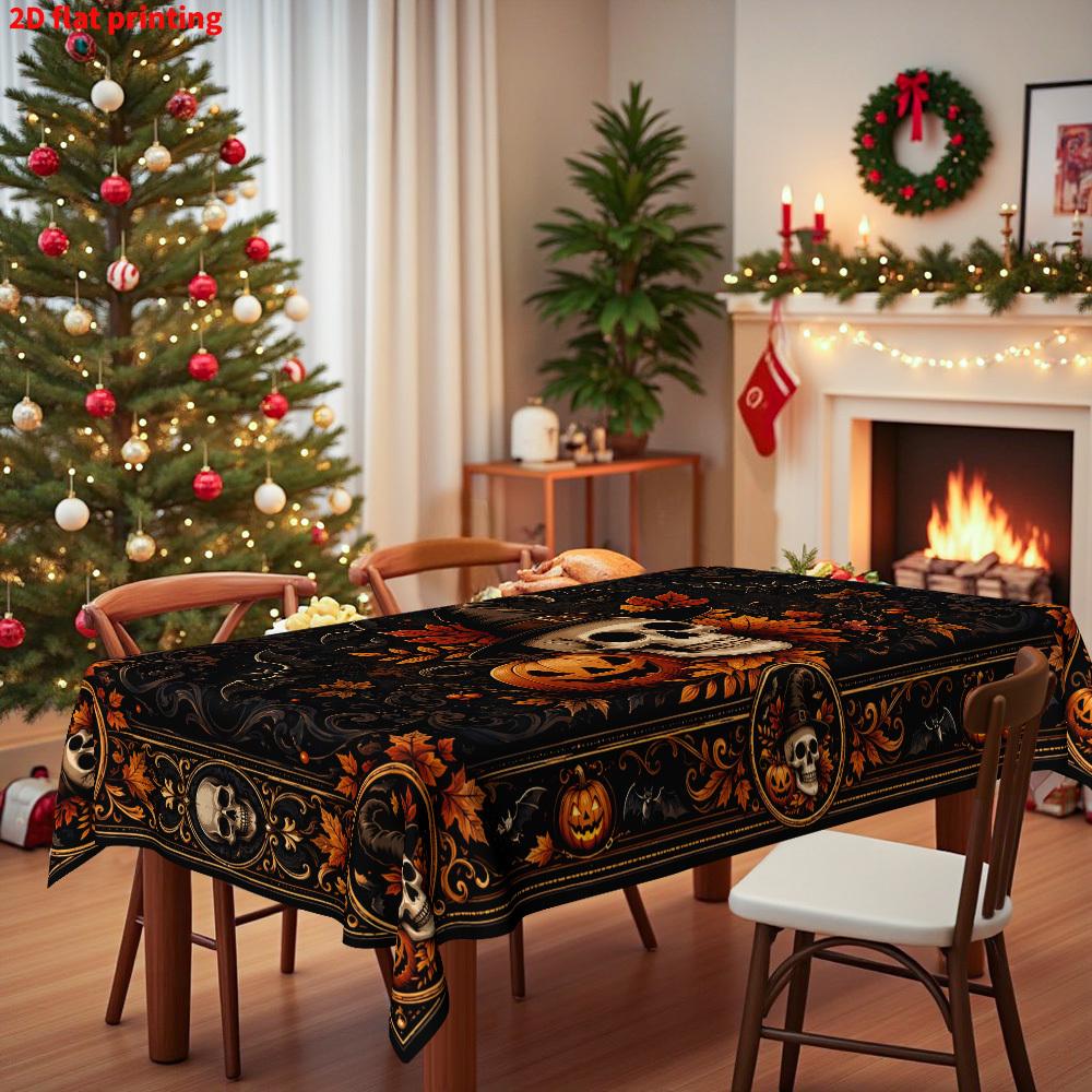 One piece, 2D flat printing, Halloween-themed printed tablecloth, rectangular tableclothzyc