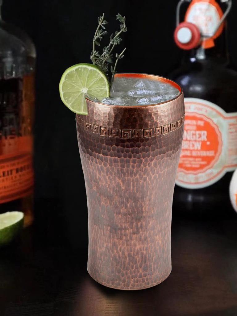 YINOX Pure Copper Beer Mug, Pure Copper Coffee Cup, Pure Copper Water Cup, Thick Copper Cup (Retro)