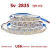5V Flexible 2835 LED Strip Light - 60 LEDs, Self-Adhesive, 8mm Wide, Cuttable At Every LED
