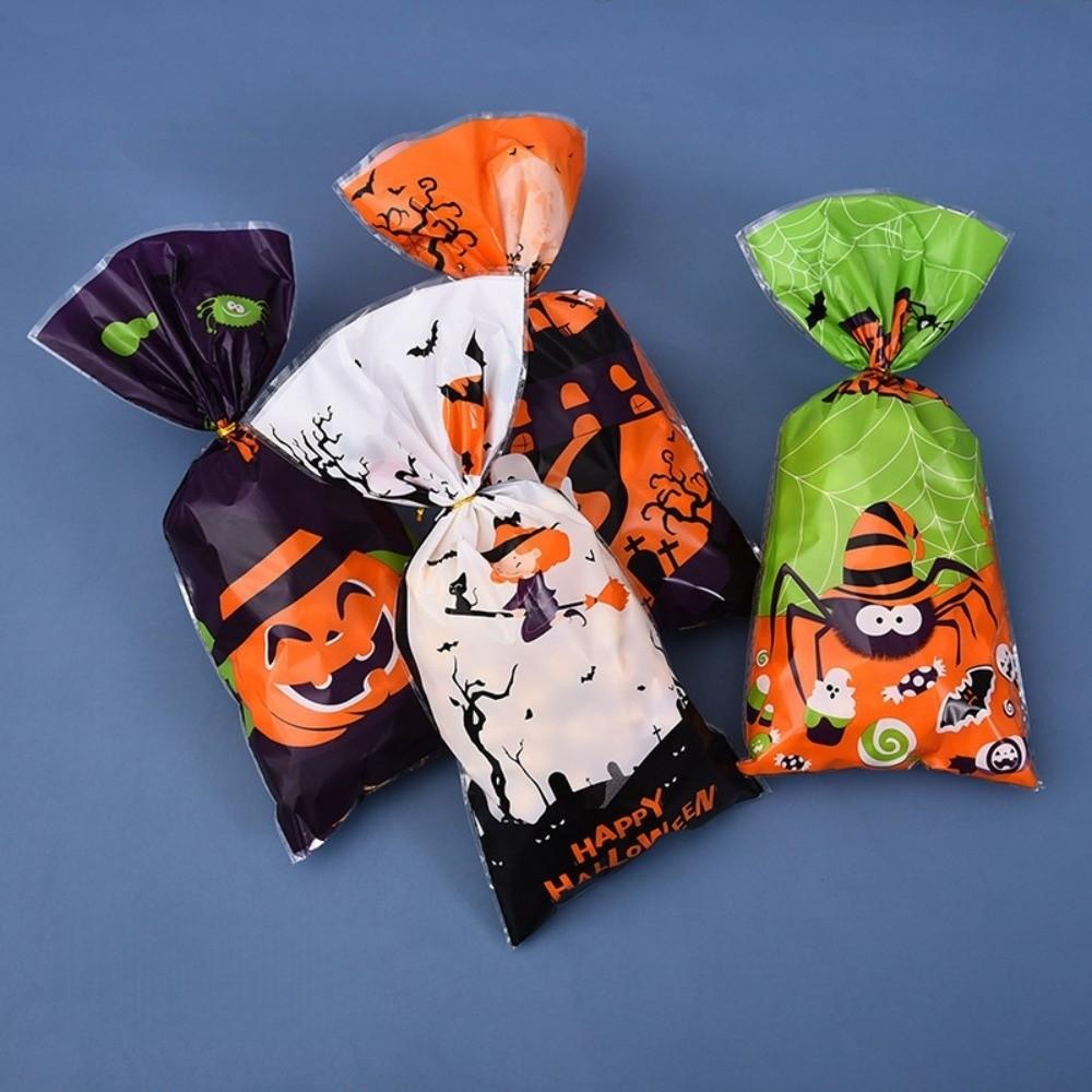 50pcs Reusable Snacks Candy Biscuit Bag Exquisite Drawstring Bag Halloween Candy Bag Holiday Party