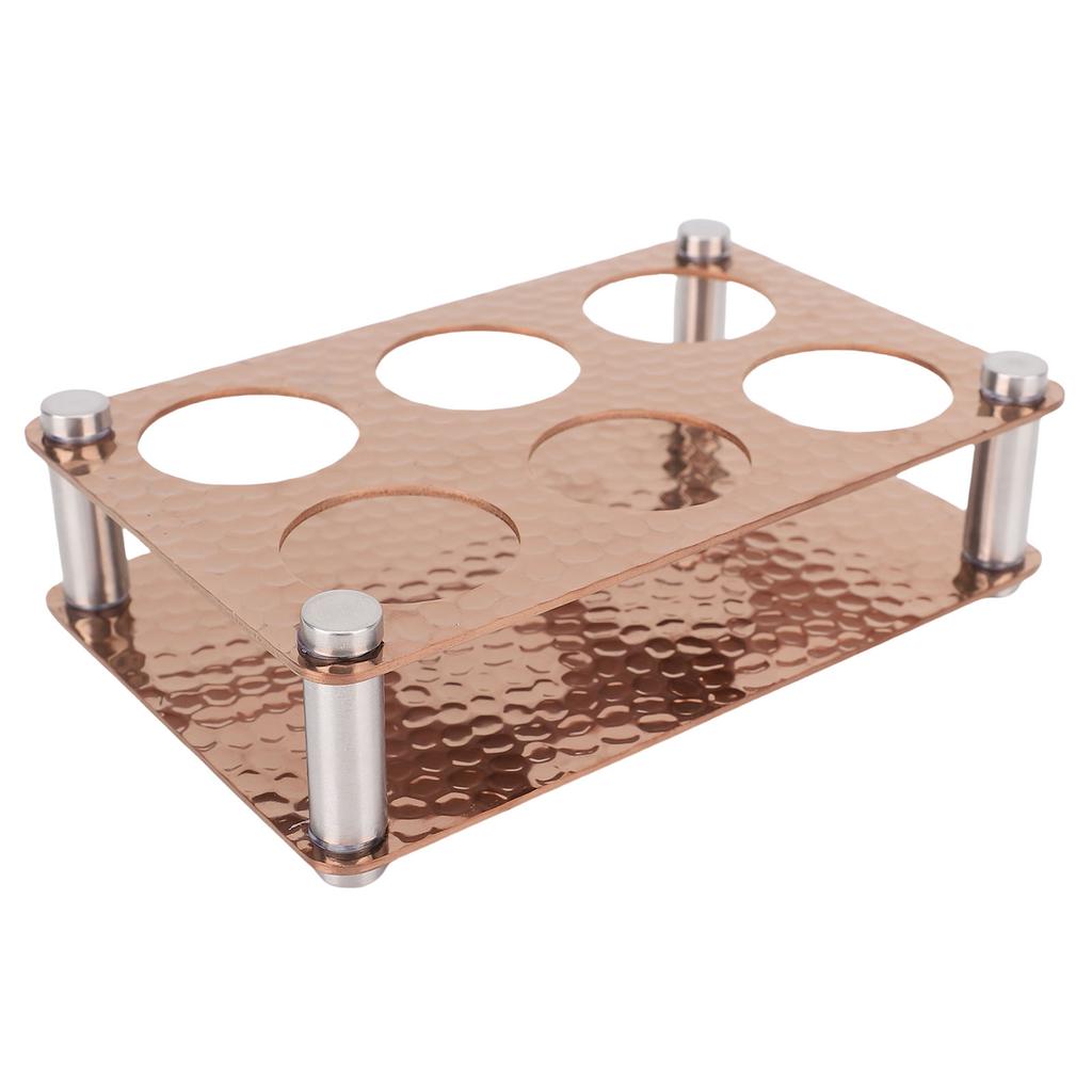 6 Holes Glass Holder Tray Stainless Steel Wine Glass Cup Serving Tray for Kitchen Party Bar Club