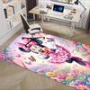 1pcOffice Carpet, Desk Mat, Gift for Home Decor, Minnie Mouse Inspired Floral Design, Soft and Comfortable Rug for Under Chairs