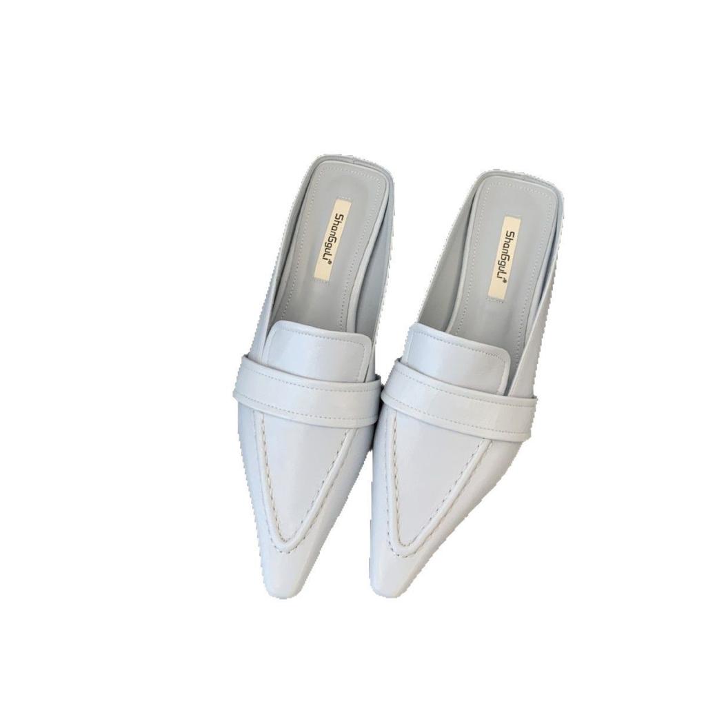 British Style Bag Head Half Slippers French Niche Low-Heeled Muller Shoes Retro Fashion Outer Women'S Shoes