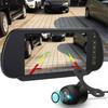 7inch Mirror Monitor+Backup Camera Set Parking Assistant Vehicle Night Vision with 6m Video Cable - Universal Fit for Truck