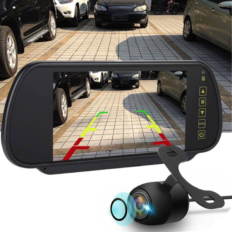 7inch Mirror Monitor+Backup Camera Set Parking Assistant Vehicle Night Vision with 6m Video Cable - Universal Fit for Truck