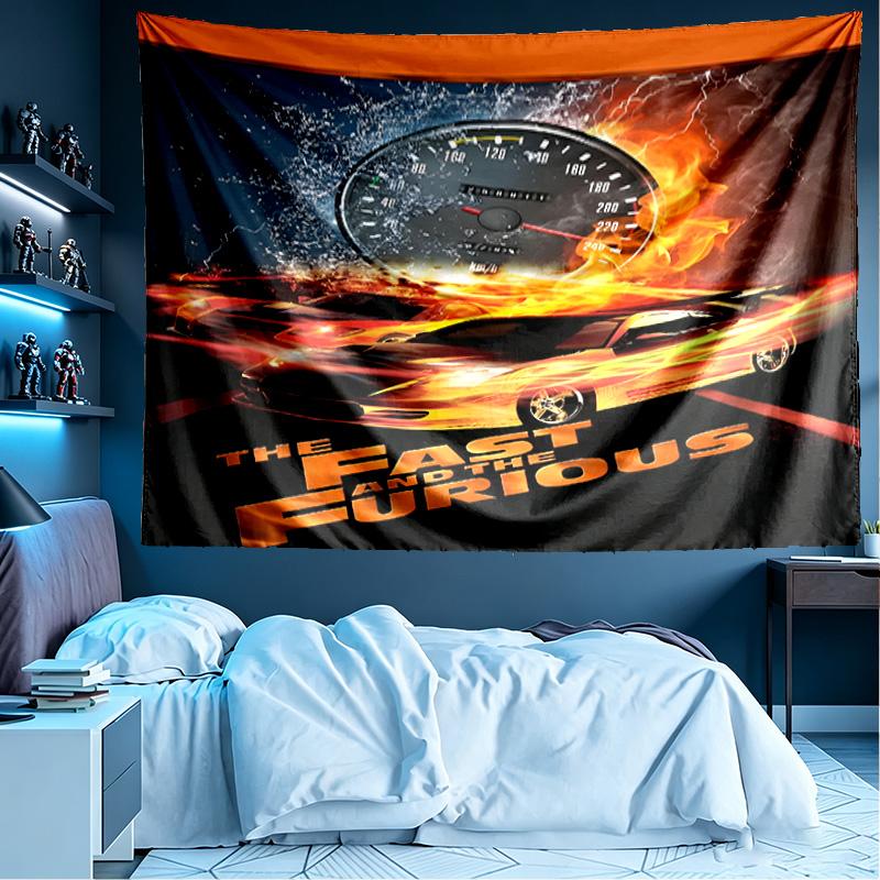 Fast & Furious Print Tapestry, Lightweight Wall Hanging, for Bedroom, Dorm, Living Room, Home Art Decor, Birthday Christmas Gift for Friends