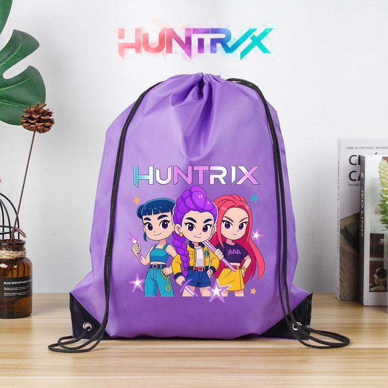 Huntress Girls Cosplay Drawstring Backpack Lightweight Polyester String Bag for Marathon Sports Events Gym Travel