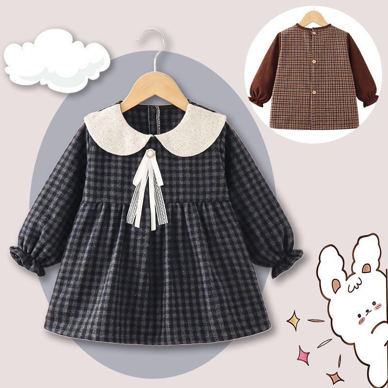 

Девочковое платье-принцесса в корейском стиле с длинным рукавом - Осенне-зимняя коллекция 90 (Age 1-2)