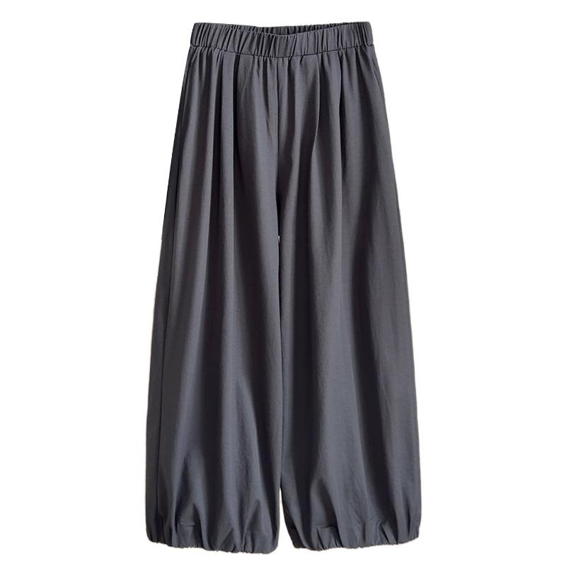 Elastic high-waisted and thin wide-leg bloomers for women, spring and summer new thin closed casual versatile long pants