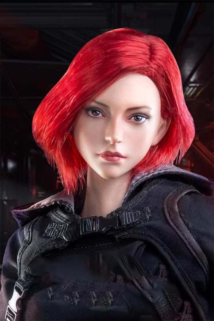 VERYCOOL VCF-2060 16 Scale Head Carving, Beautiful Girl Head Sculpt with Long Hair, Fits 12-Inch Female Action Figures (B)