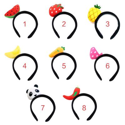 Kids Fruit Series Plush Cloth Wrapped Headband 3D Watermelon Strawberry Toy Hair Hoop Sweet Headwear