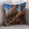 GAME Monster Hunter Pillow Covers Cartoon Sofa Decorative Home Doublesided Printing Short Plush Cute Cushion Cover