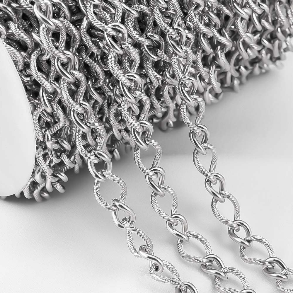 No Fade 1M Stainless Steel Cuban Keel Figaro Chain for Needlework DIY Chunky Necklace Bracelet Jewelry Making Materials Supplies