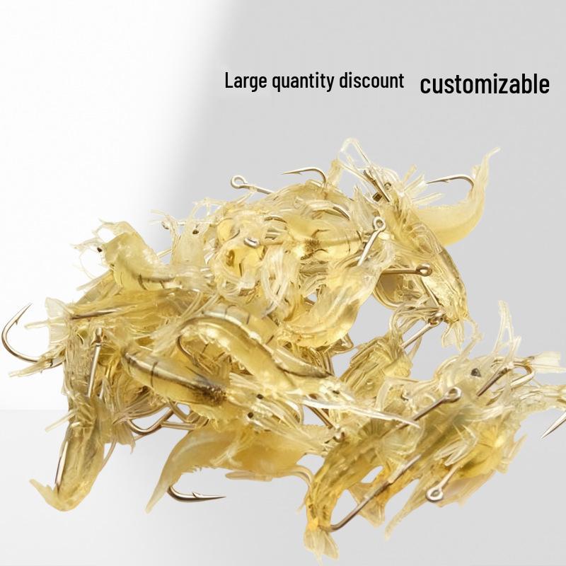 Leuchtende Weichplastik-Garnelenköder mit Haken - Kleiner Grasgarnelen-Köder