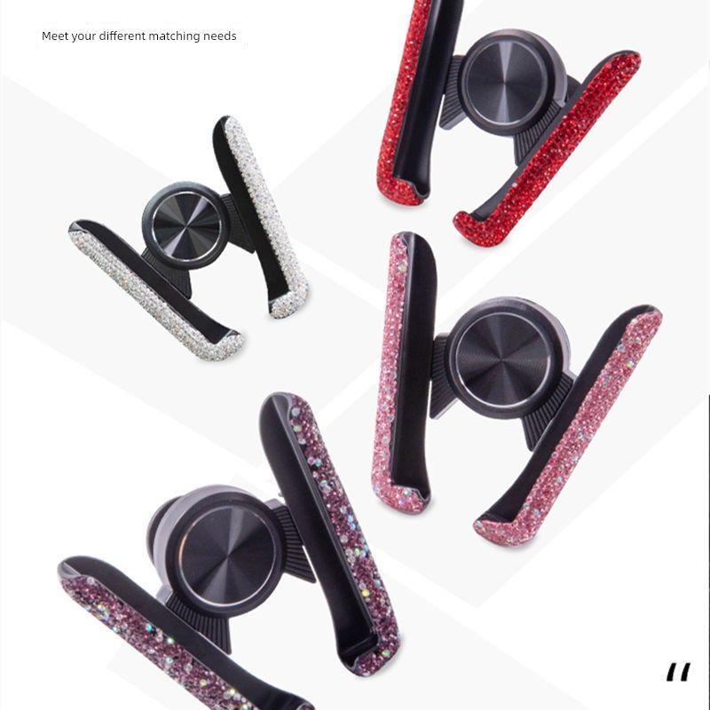 New Model Car Phone Holder for Air Vent Navigation, Special Car Phone Mount with Rhinestones, Creative Design for Women