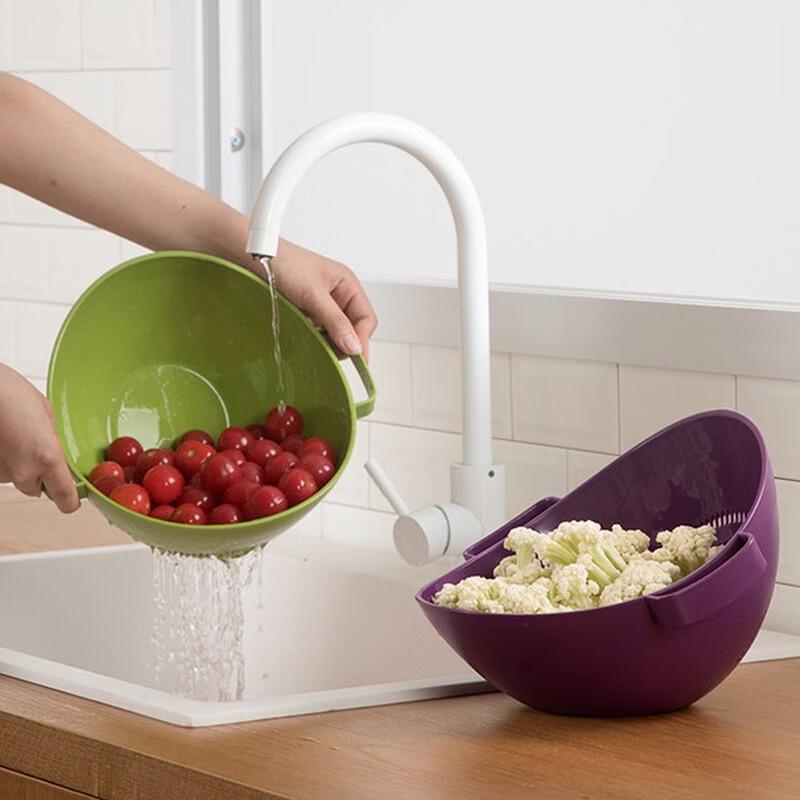 CHAHUA Dual-Layer Plastic Kitchen Strainer Basket