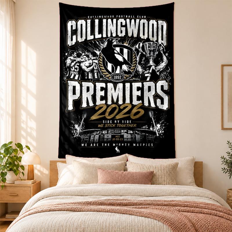 Collingwood Football Club Wandteppich hohe Qualität zur Dekoration von Wohnzimmer Schlafzimmer Studentenwohnheim Wänden ideal als Schlafzimmer Wandkunst oder Weihnachtsgeschenk
