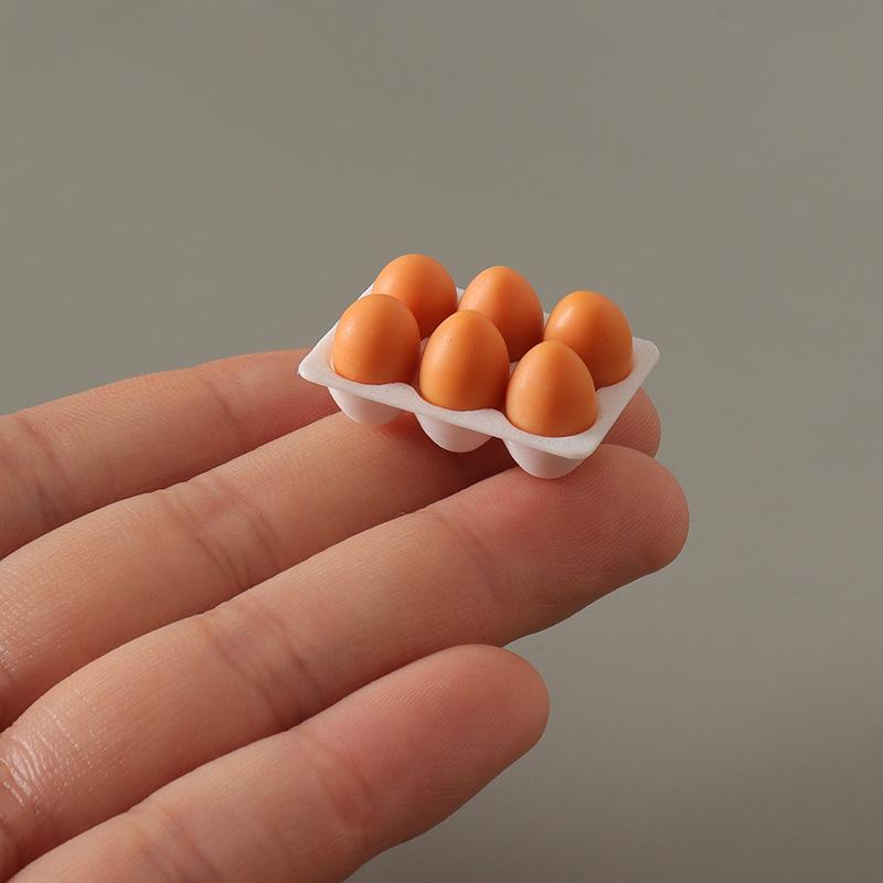 1:12 Dollhouse Mini Egg Frying Pan Kitchenware Model Dollhouse Kitchen Scene Accessories Children Pretend Play Toys Kit