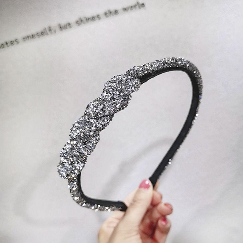 Simple Women Hair Accessories Rhinestone Crystal Fashion Headdress Head Hoop Headband Hair Band