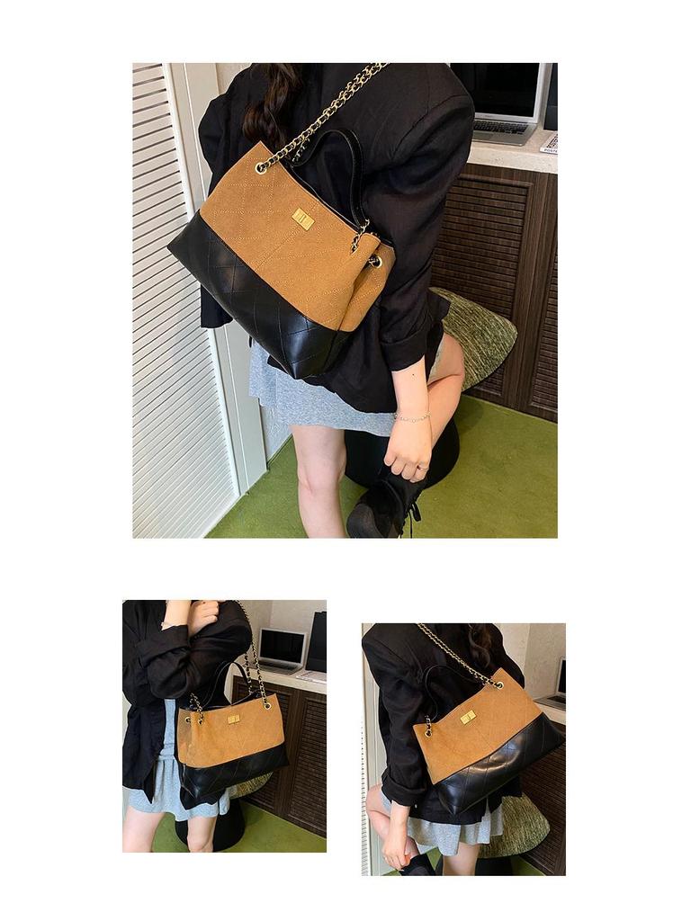 2025 New Women's High-End Retro Shoulder/Crossbody Bag with Iron Chain - Versatile Tote for Commuting