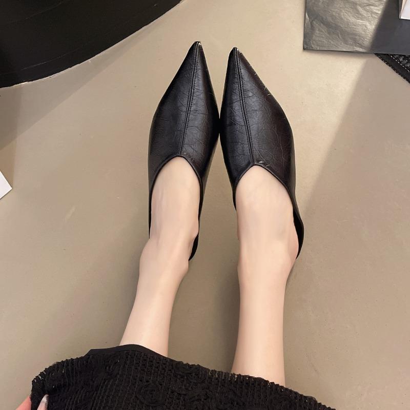 Fashion Pointed Toe Women Flats Slippers Mules Shoes New In 2025 Luxury Summer Female Slides Ladies Slippers Flats Sandals Shoes