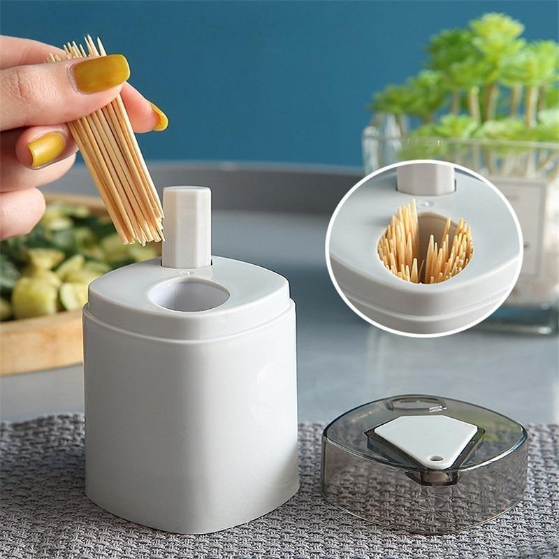 Household Creative Automatic Pops Up Toothpick Box Dispenser Home Living Room Dining Storage Boxes Holder