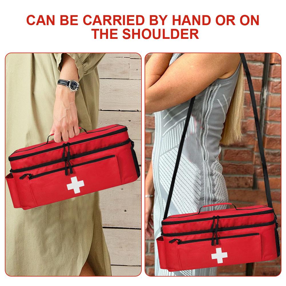 Travel Medicine Bag with Lockable Zippers Travel Emergency Kit Medication Organizer Medication Travel Case for Home Travel