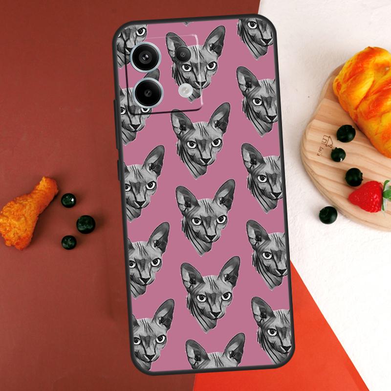 Sphynx Cat Case For Xiaomi Redmi Note 14 13 Pro 9 10 11 12 Pro 10S 11S 12S Redmi 14C 13C 10C 12C Coque