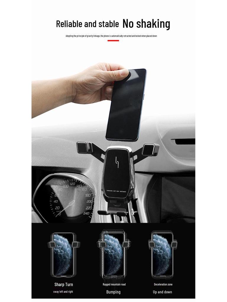 Wireless Charging Phone Mount for 13-21 Ford Kuga: Navigation Holder
